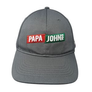 Papa Johns Strapback Baseball Cap Gray One Size Adjustable Employee Crew Hat